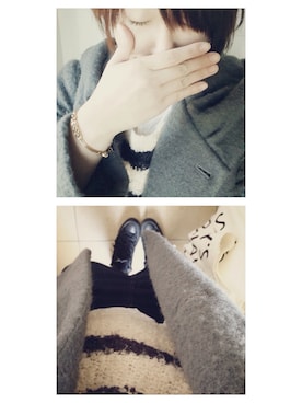 「アイテム（アナログ腕時計、ピンク系）」を使った、macoさん（レディース・162cm）の冬コーディネート