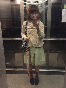 「AS KNOW AS plus（アズノゥアズプラス）のアイテム（シャツワンピース）」を使った、Gyokumeiさん（レディース・169cm）の秋コーディネート