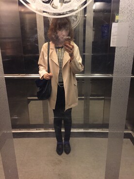 「w closet（ダブルクローゼット）のアイテム（Tシャツ/カットソー、ブラック系）」を使った、Gyokumeiさん（レディース・169cm）の秋コーディネート