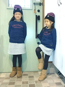 「FLYING TIGERS（フライングタイガー）のアイテム（帽子）」を使った、*m-ra*         さん（キッズ・123cm）の秋コーディネート