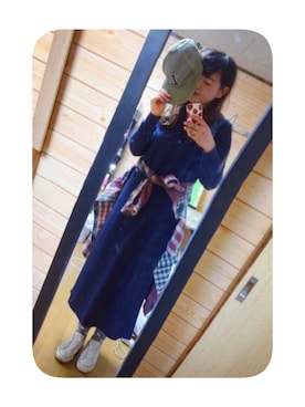「マキシワンピ」｜きむねぇさん（レディース・170cm・20代）の冬コーディネート