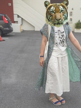 「レトロワンピース」｜「アイテム（その他）」を使った、ひなのさん（レディース・155cm）の夏コーディネート