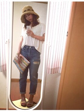 「アイテム（クラッチバッグ）」を使った、chicaさん（レディース・155cm）の春コーディネート