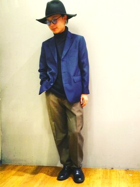 「MARGARET HOWEEL」｜Kentaro Ariharaさん（メンズ・160cm）の冬コーディネート