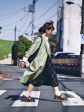 「VINTAGE（ヴィンテージ）のアイテム（ヘアバンド）」を使った、さなこ。さん（レディース・154cm）の秋コーディネート