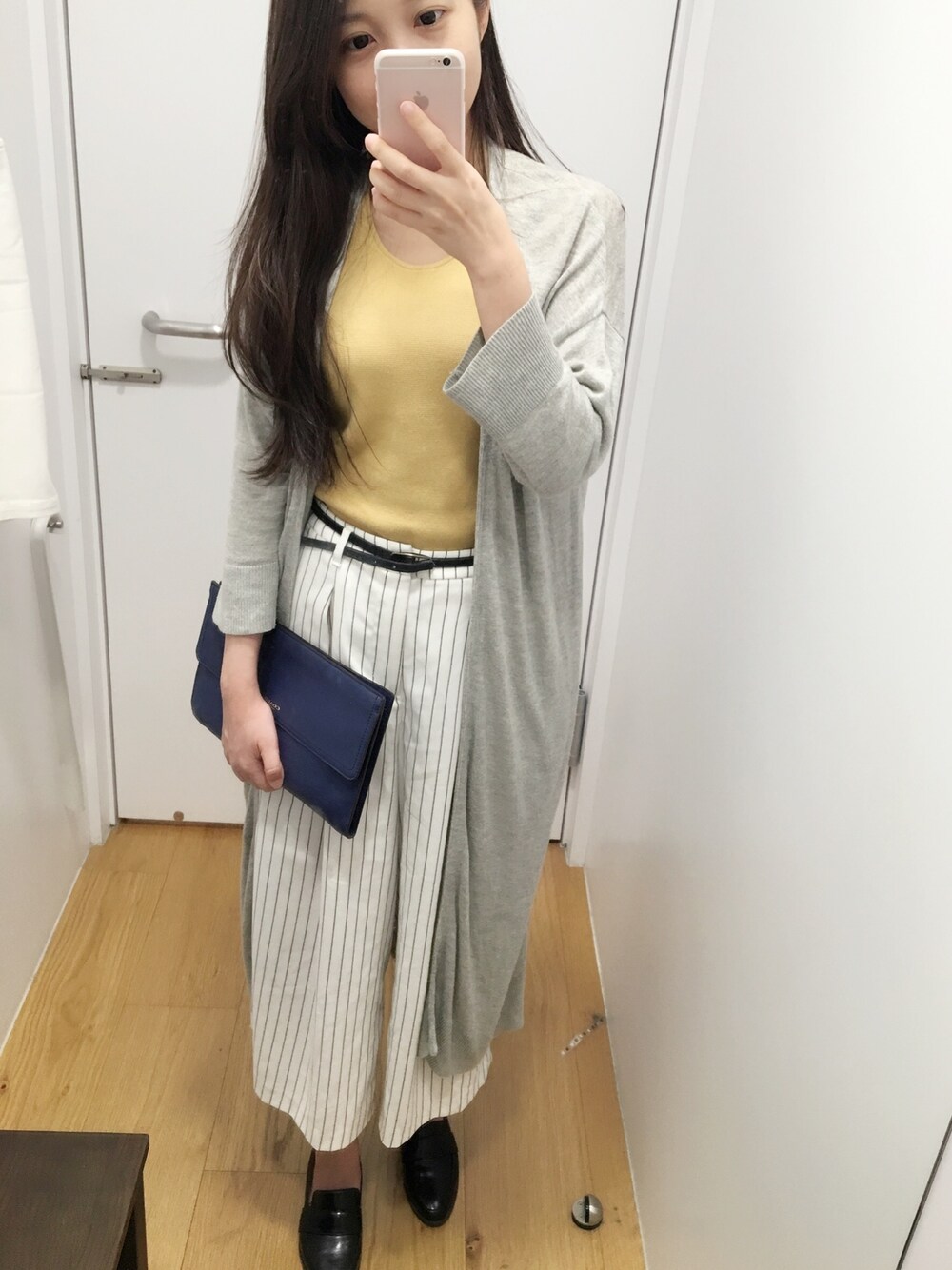 「ootd、へザー、ユニクロ、シンプルコーデ、夏コーデ」｜「Heatherのアイテム（その他アウター、グレー系）」を使った、Sugiiii◡̈⃝さん（レディース・157cm）の春コーディネートの1枚目の写真