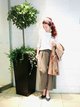 「Paradise Picnic（パラダイスピクニック）のアイテム（トレンチコート）」を使った、ayakoさん（レディース・161cm）の冬コーディネート