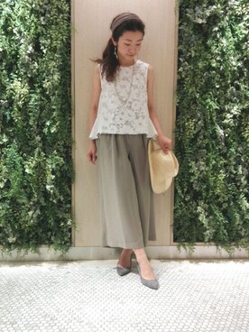 「Paradise Picnic（パラダイスピクニック）のアイテム（帽子）」を使った、ayakoさん（レディース・161cm）の春コーディネート