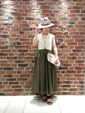 「Paradise Picnic（パラダイスピクニック）のアイテム（帽子）」を使った、ayakoさん（レディース・161cm）の夏コーディネート