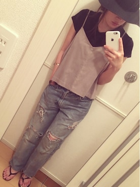 「H&M（エイチ・アンド・エム）のアイテム（ビーチサンダル）」を使った、りんさん（レディース・154cm）の夏コーディネート