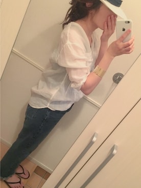 「H&M（エイチ・アンド・エム）のアイテム（ビーチサンダル）」を使った、りんさん（レディース・154cm）の夏コーディネート