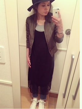 「H&M（エイチ・アンド・エム）のアイテム（ブルゾン）」を使った、りんさん（レディース・154cm）の秋コーディネート