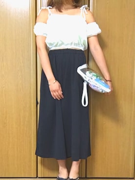 「スカーチョ」｜「アイテム（オールインワン・サロペット）」を使った、yukaさん（レディース・155cm）の夏コーディネート