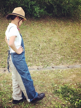 「napron（ナプロン）のアイテム（オールインワン・サロペット）」を使った、sanparayukiさん（レディース・158cm）の春コーディネート