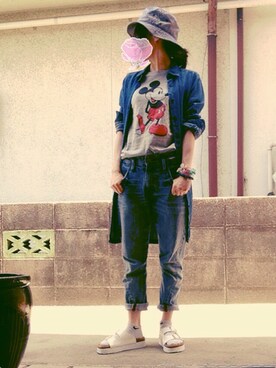 「present（プレゼント）のアイテム（ブレスレット）」を使った、ひめもんさん（レディース・153cm）の春コーディネート