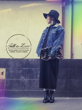 「服バカ」｜「アイテム（デニムジャケット）」を使った、ひめもんさん（レディース・153cm）の冬コーディネート