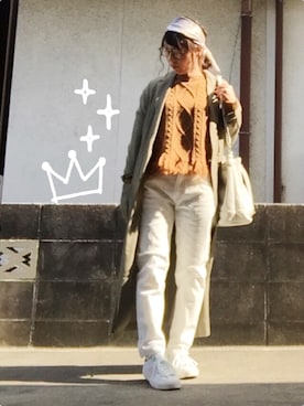 「服バカ」｜「アイテム（ステンカラーコート）」を使った、ひめもんさん（レディース・153cm）の春コーディネート