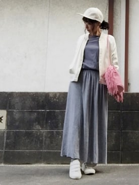 「服バカ」｜「アイテム（ブルゾン）」を使った、ひめもんさん（レディース・153cm）の春コーディネート