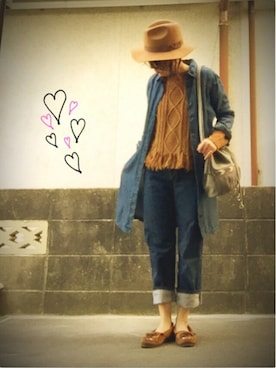 「服バカ」｜「アイテム（シャツワンピース）」を使った、ひめもんさん（レディース・153cm）の秋コーディネート