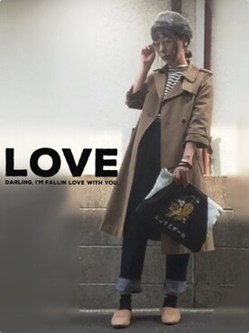 「服バカ」｜「アイテム（トレンチコート）」を使った、ひめもんさん（レディース・154cm）の秋コーディネート