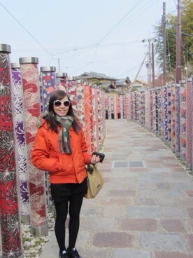 「Roots Canadaのアイテム（ジャケット/アウター）」を使った、Moさん（レディース・161cm）の冬コーディネート