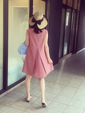「LANVIN collection（ランバン コレクション）のアイテム（帽子）」を使った、Fangさん（レディース・164cm）の夏コーディネート