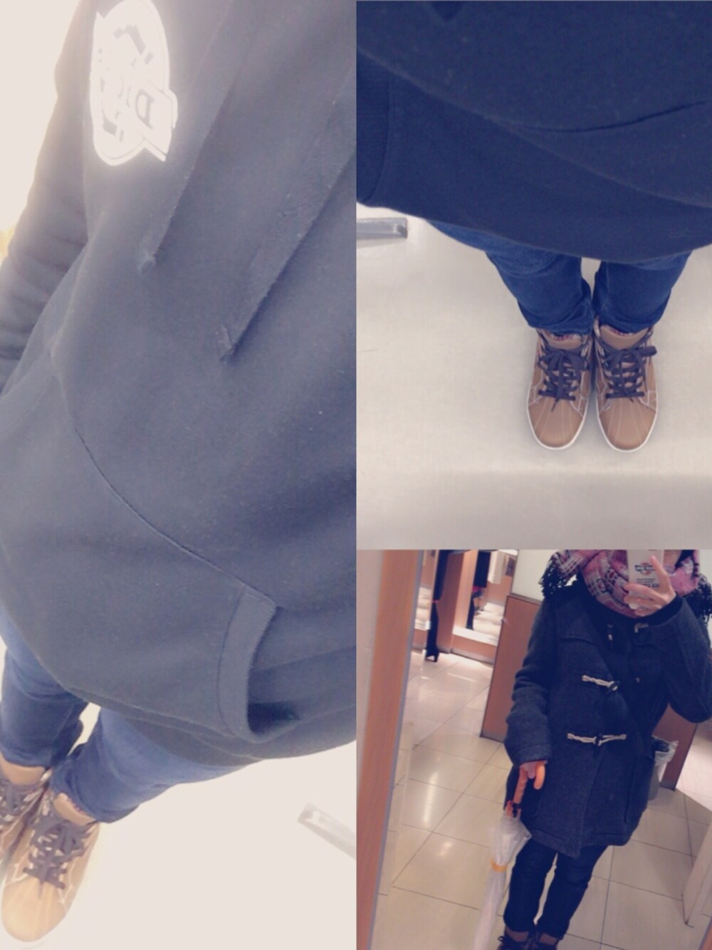 「雪の日、体育大生」｜「Dickiesのアイテム（パーカー、ブラック系）」を使った、なむ。さん（レディース・151cm）の秋コーディネートの1枚目の写真