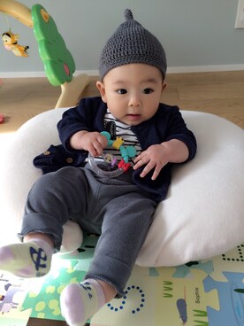 「HOMEMADEのアイテム」を使った、Hanto👶🏻さん（キッズ・60cm）の秋コーディネート