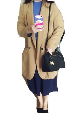 「ガウチョパンツ」｜「アイテム（PC・スマホグッズ/家電）」を使った、YMさん（レディース・165cm）の冬コーディネート