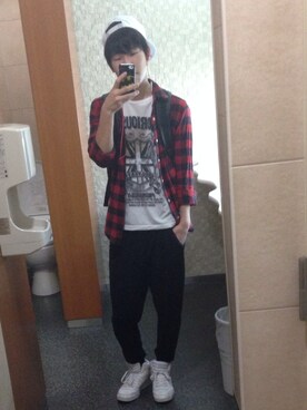 「アイテム（キャップ）」を使った、のださん（メンズ・171cm・10代）の秋コーディネート