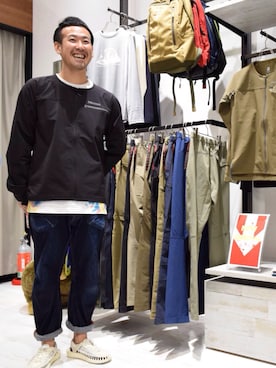 「ノーカラージャケット」｜「アイテム（ノーカラージャケット）」を使った、Ushiさん（メンズ・176cm）の夏コーディネート