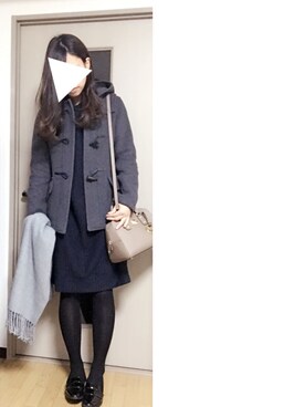 「JOURNAL STANDARD relume（ジャーナルスタンダード　レリューム）のアイテム（ダッフルコート）」を使った、n a c h i さん（レディース・163cm）の冬コーディネート