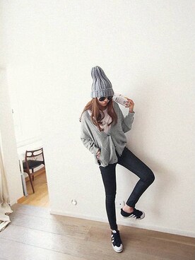 「Aco Design（アコデザイン）のアイテム（パンツ）」を使った、AcoDesign（アコデザイン）さん（レディース・165cm）の秋コーディネート