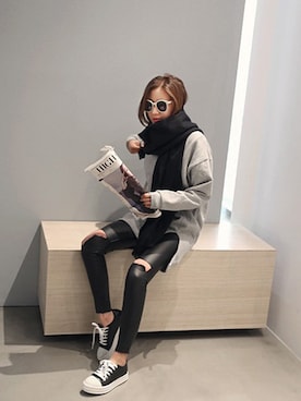 「Aco Design（アコデザイン）のアイテム（パンツ）」を使った、AcoDesign（アコデザイン）さん（レディース・165cm）の秋コーディネート
