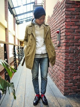 「COMESANDGOES」｜「アイテム（トレンチコート）」を使った、Ryusei Satoさん（メンズ・175cm）の秋コーディネート