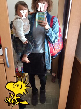 「Ungrid（アングリッド）のアイテム（カバーオール）」を使った、NonYuupiiさん（レディース・168cm）の冬コーディネート