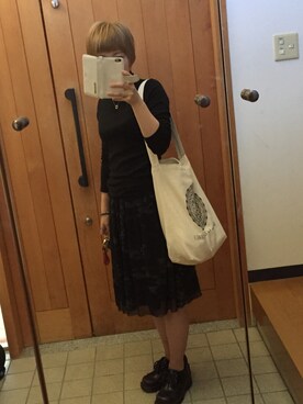 「アイテム（ブーティ、パープル系）」を使った、よーさん（レディース・158cm）の秋コーディネート