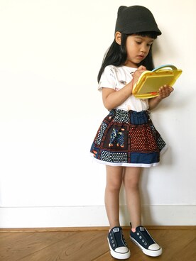 「skirt」｜「アイテム（キャップ）」を使った、Talaさん（キッズ・90cm）の夏コーディネート