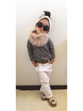 「kids」｜「アイテム（ムートンコート）」を使った、cono_hiyuさん（キッズ・90cm）の冬コーディネート
