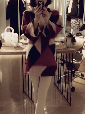 「白タイツ」｜saoritomuraさん（レディース・153cm・30代）の冬コーディネート
