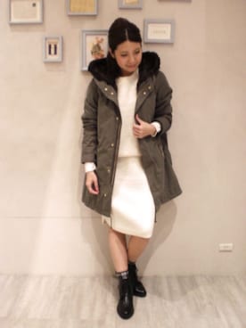 「LEPSIM（レプシィム）のアイテム（モッズコート）」を使った、minaさん（レディース・155cm）の秋コーディネート