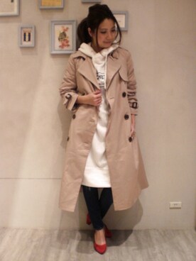 「レプシィム(LEPSIM)」｜「アイテム（トレンチコート）」を使った、minaさん（レディース・155cm）の冬コーディネート