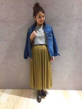 「レプシィム(LEPSIM)」｜「アイテム（デニムジャケット）」を使った、minaさん（レディース・155cm）の秋コーディネート