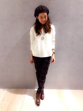 「レプシィム(LEPSIM)」｜「アイテム（ハンチング/ベレー帽）」を使った、minaさん（レディース・155cm）の秋コーディネート
