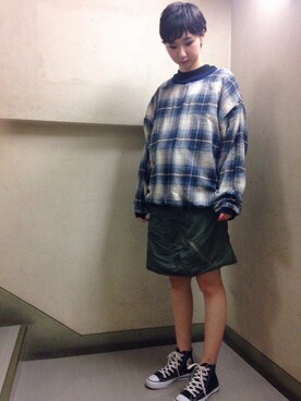「skirt」｜「アイテム（スウェット）」を使った、DEWさん（レディース・162cm）の秋コーディネート