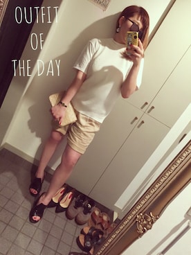 「coca（ANDEX shoes product）（コカ）のアイテム（Tシャツ/カットソー）」を使った、ERIKAさん（レディース・164cm）の春コーディネート