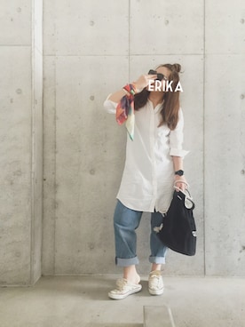 「アイテム（バンダナ/スカーフ）」を使った、ERIKAさん（レディース・164cm・20代）の冬コーディネート