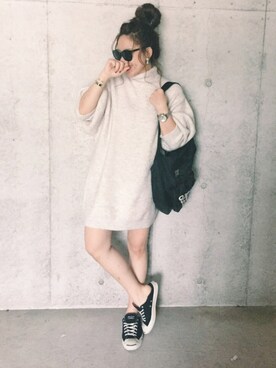 「アイテム（ピアス（両耳用））」を使った、ERIKAさん（レディース・164cm・30代）の秋コーディネート