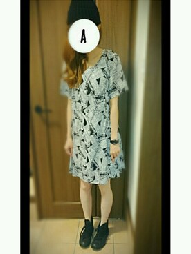 「柄物」｜「アイテム（帽子）」を使った、ayaさん（レディース・152cm）の夏コーディネート