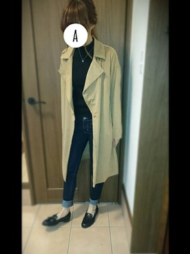 「タッセルシューズ」｜「アイテム（ジャケット/アウター）」を使った、ayaさん（レディース・154cm）の秋コーディネート